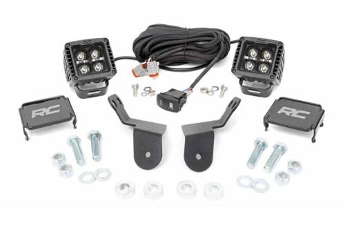 Rough Country - 92011 | Rough Country Dual 2 Inch LED Cube Light Kit For Honda Pioneer | 2016-2022 | Black Series With White DRL