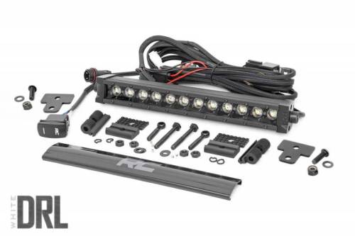 Rough Country - 97004 | Can-Am Defender 12-Inch Recessed Bumper LED Kit | Black Series w/ White DRL (16-22 Defender)