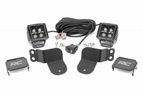 Rough Country - 93025 | Polaris Dual LED Cube Kit - Black Series w/ White DRL (16-21 General)