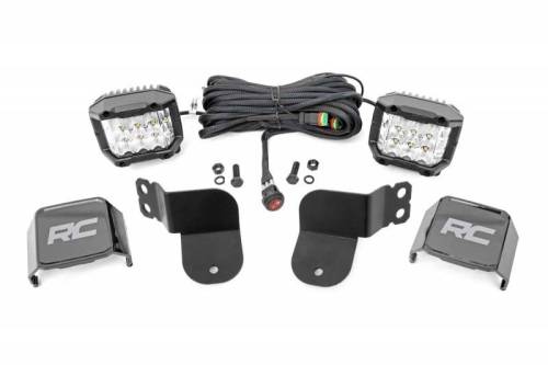 Rough Country - 93023 | Polaris Dual LED Cube Kit - Black Series w/ 3in Osram Wide Angle LED (16-21 General)