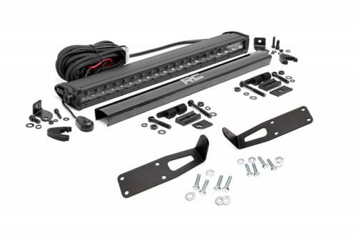 Rough Country - 70568BL | Dodge Hidden Bumper Kit w/ 20-inch LED Light Bar| Black Series (03-18 Ram 2500/3500)