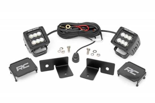 Rough Country - 93031 | Under Bed LED Cube Combo Kit, Black Series (2018-2020 Polaris General)