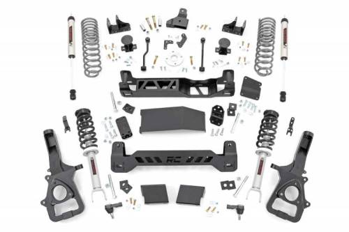 Rough Country - 33471 | Rough Country 6 Inch Suspension Lift Kit For Ram 1500 4WD | 2019-2023 | Without 22" Wheels, Front Lifted Strut, Rear V2 Shocks & Variable Rated Coils