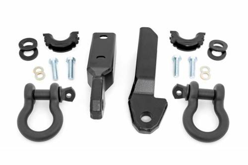 Rough Country - RS164 | GM Tow Hook to Shackle Conversion Kit w/ D-Ring and Rubber Isolators (88-98 C1500 | K1500)