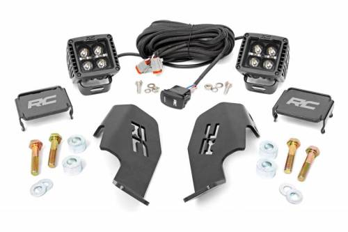 Rough Country - 92034 | Honda Dual LED Cube Kit (19-21 Talon | Black Series w/ Cool White DRL)