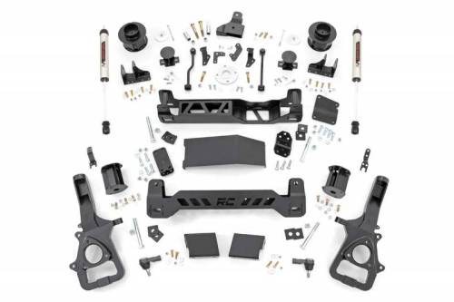 Rough Country - 33870 | Rough Country 5 Inch Lift Kit For Ram 1500 4WD | 2019-2023 | Without 22" Factory Wheels, Front Strut Spacers, Rear V2 Shocks