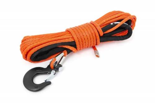 Rough Country - RS143 | Orange 1/4in Synthetic Winch Rope | UTV, ATV