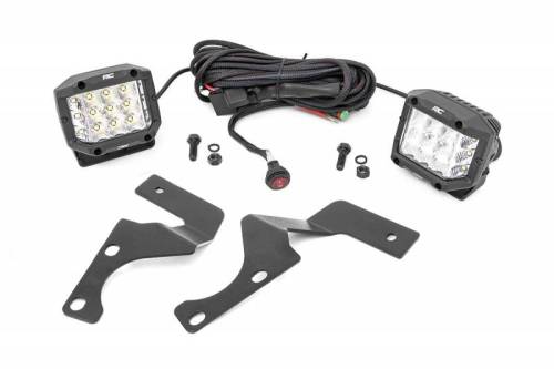 Rough Country - 70793 | LED Light | Ditch Mount | 3" Chrome Wide Angle Pair | Toyota 4Runner (2010-2023)