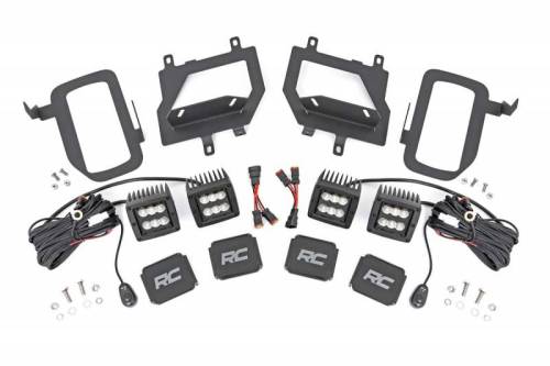 Rough Country - 70833 | Ford LED Fog Light Kit | Black Series w/ Flood Beam (15-17 F-150)