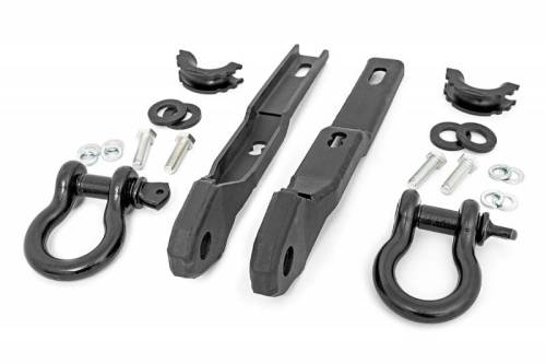 Rough Country - RS160 | Nissan Tow Hook to Shackle Conversion Kit w/ D-Rings & Rubber Isolators (17-21 Titan)