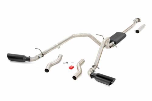 Rough Country - 96013 | Rough Country Performance Dual Cat-Back Exhaust System With Black Tips For 5.7L V8 Ram 1500 2/4WD | 2019-2024