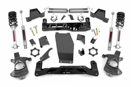 Rough Country - 22632 | Rough Country 6 Inch Lift Kit For Chevrolet Silverado/GMC Sierra 1500 4WD | 2014-2018 | Lower Control Arm Stock Cast Steel | N3 Struts, N3 Rear Shocks