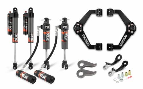 Cognito Motorsports - 210-P0932 | Cognito 3-Inch Elite Leveling Kit with Fox Elite 2.5 Reservoir Shocks (2020-2022 Silverado, Sierra 2500 HD, 3500HD 2WD/4WD)