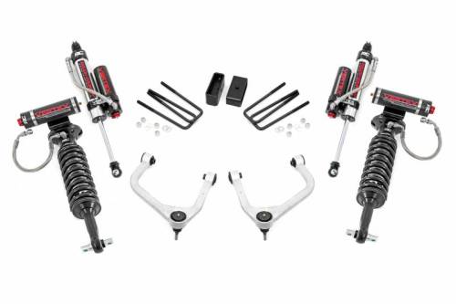 Rough Country - 29550 | Rough Country 3.5 Inch Lift Kit For Chevrolet Silverado 1500 2/4WD | 2019-2024 | Factory Multi-leaf Spring, Vertex Coilovers With Vertex Shocks