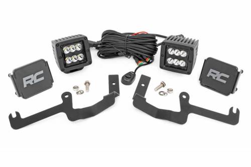 Rough Country - 70841 | Rough Country LED Ditch Light Kit For Chevrolet Silverado 1500 (2019-2022) | Black Series With Spot Beam