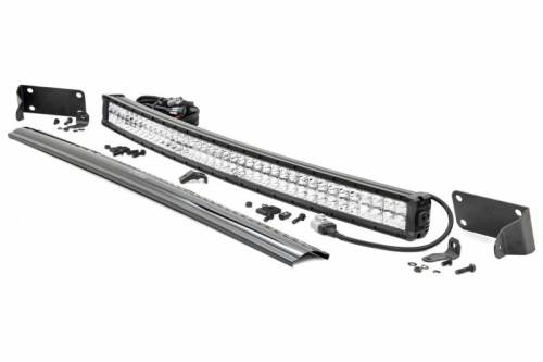 Rough Country - 70570CD Dodge 40-inch Curved LED Light Bar Hidden Bumper Kit  w/Chrome Series DRL LED (10-18 Ram 2500/3500)