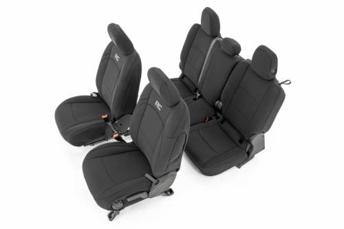 Rough Country - 91038 | Seat Covers | Front and RR w/ Cup Holder | Jeep Gladiator JT (20-22)