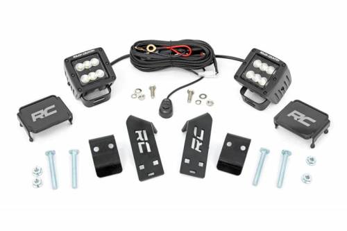 Rough Country - 93077 | Polaris Dual LED Cube Kit w/Black Series Flood LED's (2020-2021 Polaris RZR PRO XP)