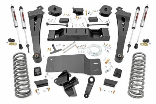 Rough Country - 36070 | Rough Country 5 Inch Lift Kit For Diesel Ram 2500 4WD | 2019-2023 | Standard Rate Coil Springs (Front), Standard Non-AISIN Transmission, V2 Monotube Shocks