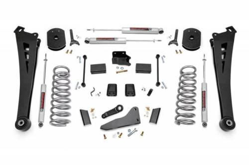 Rough Country - 37370 | 5in Dodge Suspension Lift Kit | Coil Springs | Radius Arms andamp; V2 Shocks (14-18 Ram 2500 4WD | Gas)