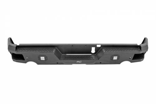 Rough Country - 10755 | Rough Country Rear Bumper With Black Series LED Flush Mount Lights For Ram 1500/1500 TRX | 2019-2025