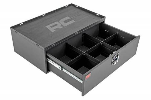 Rough Country - 99030 | Rough Country Metal Slide Out Lockable Storage Box / Drawer For Jeep Wrangler JL / JL Unlimited | 2018-2023