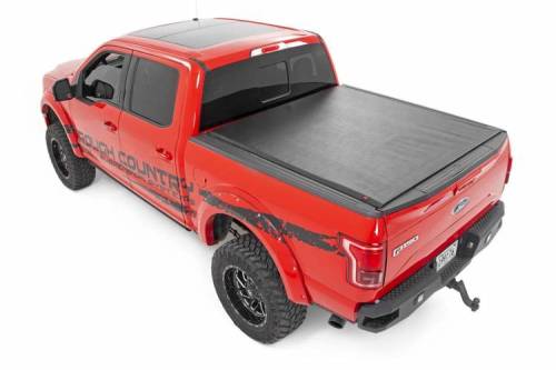 Rough Country - 48517650 | Soft Roll Up Bed Cover | 6.5 Ft Bed | Ford Super Duty (2017-2022)