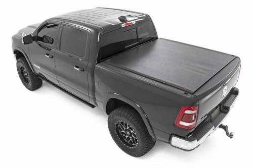 Rough Country - 48319640 | Rough Country Soft Roll Up Bed Cover No Rambox For Ram 1500 (2009-2023) / Ram 2500 (2010-2023) | 6' 4" Bed