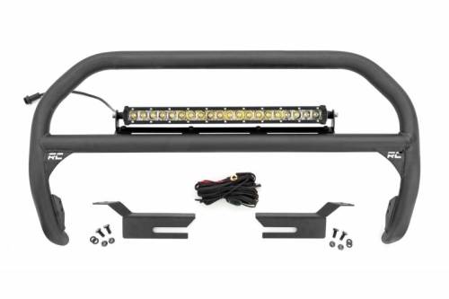 Rough Country - 51048 | Rough Country Nudge Bar For Ford Bronco 4WD | 2021-2023 | Chrome Series 20 Inch Single Row LED Light Bar