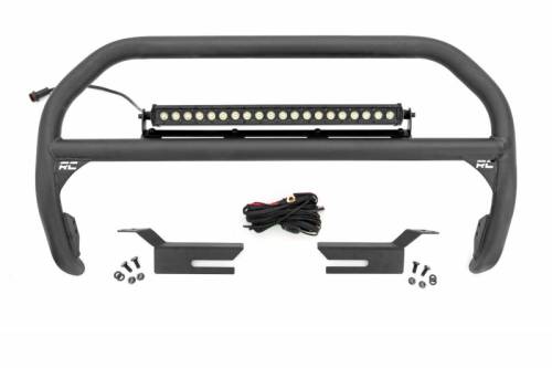 Rough Country - 51046 | Rough Country Nudge Bar For Ford Bronco 4WD | 2021-2023 | Black Series 20 Inch Single Row LED Light Bar