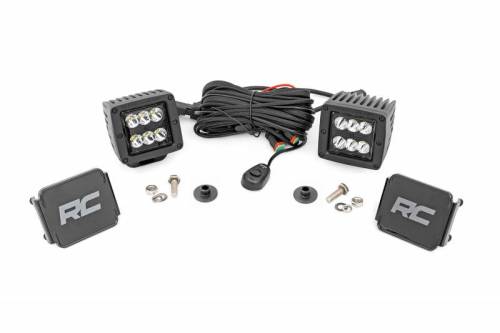 Rough Country - 71047 | Rough Country LED Ditch Light For Ford Bronco | 2021-2023 | Black Series With Spot Pattern