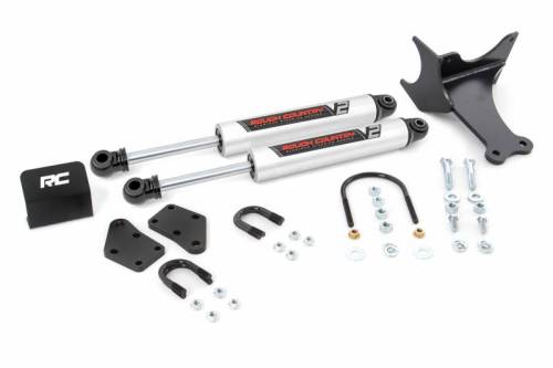 Rough Country - 8749170 | V2 Monotube Steering Stabilizer | Dual | Ford Super Duty 4WD (2005-2022)