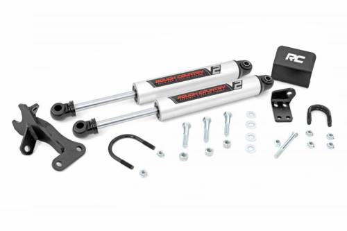 Rough Country - 8749670 | V2 Monotube Steering Stabilizer | Dual | Jeep Grand Cherokee WJ (99-04)