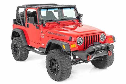 Rough Country - RCH5400 | Jeep 7-Inch DRL Halo LED Headlights | Jeep Wrangler JK (07-18) / Wrangler TJ (97-06)