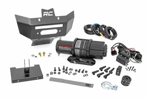 Rough Country - 97070 | Winch Bumper | 4500-Lb Winch | Synthetic Rope | Can-Am Renegade (2012-2022)