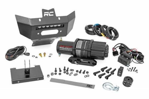 Rough Country - 97071 | Winch Bumper | 4500-Lb Winch | Black Series LED | 6" Light | Can-Am Renegade (2012-2022)