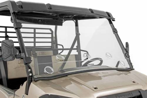 Rough Country - 98215150 | Vented Full Windshield | Scratch Resistant | Kawasaki Mule Pro-FX (15-22)