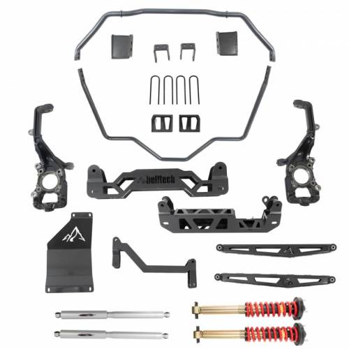 Belltech - 152510HK | Belltech 5-7 Inch Complete Lift Kit with Trail Performance Coilovers/Shocks & Sway Bars (2021-2023 F150 4WD)