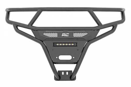 Rough Country - 93131 | Rough Country Tubular Bumper With 6 inch Slim Line LED Light | Front | Polaris RZR 1000XP