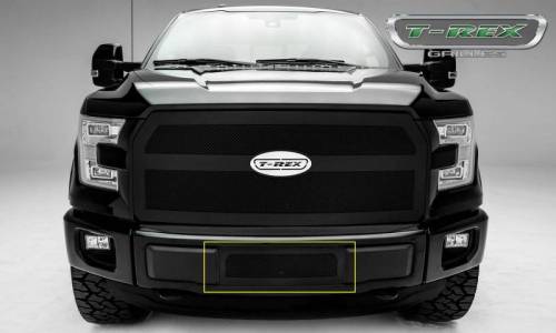 T-Rex Billet - 52573 | T-Rex Upper Class Series Mesh Bumper Grille | Small Mesh | Mild Steel | Black | 1 Pc | Insert