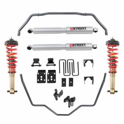 Belltech - 1054HK | Belltech 1 to 3.5 Front / 5.5 Inch Rear Complete Lowering Kit with Height Adjustable Coilovers & Sway Bars (2021-2024 F150 4WD)