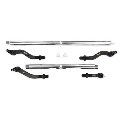 Apex Chassis - KIT140 | Apex Chassis Steering Kit 2.5 ton No Flip 3" Or Less For Jeep Wrangler JK | 2007-2018 | Polished Aluminum