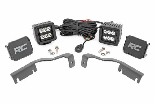 Rough Country - 71064 | Rough Country LED Ditch Light Kit For Nissan Frontier | 2022-2023 | Black Series Spot Beam