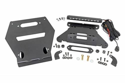 Rough Country - 93140 | Rough Country Winch Mounting With LED Light Bar For Polaris RZR Pro R 4WD | 2022