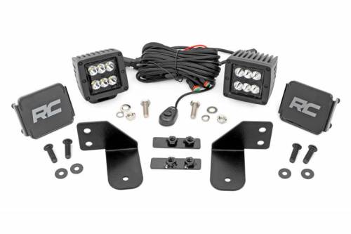 Rough Country - 93143 | Rough Country Rear Facing 2 Inch Black Series With Spot Beam LED Kit For Polaris Ranger | 2013-2022