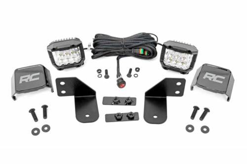 Rough Country - 93144 | Rough Country Rear Facing 3 Inch Osram Wide Angle Series LED Kit For Polaris Ranger | 2013-2022