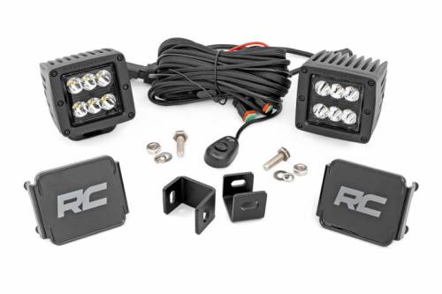 Rough Country - 71071 | Rough Country LED Ditch Light Kit For Toyota Tundra | 2022-2023 | Black Series With Spot Beam