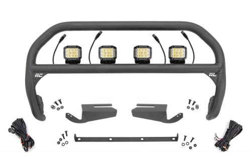 Rough Country - 51105 | Rough Country Nudge Bar OE Modular Steel For Ford Bronco 4WD | 2021-2023 | 3 Inch Osram Wide Angle Series LED Lights