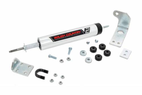 Rough Country - 8734370 | V2 Steering Stabilizer | 0-5 Inch Lift | Ford F-150 4WD (1997-2003)