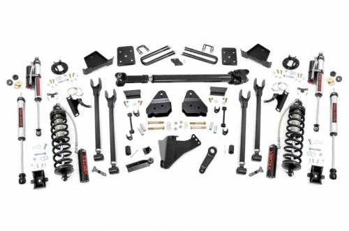 Rough Country - 52659 | Rough Country 6 Inch Coilover Conversion Lift Kit 4-Link For Ford Super Duty | 2017-2022 | No Factory Rear Overload Springs, 3.5" Axle, Vertex Adjustable Shocks, Front Driveshaft